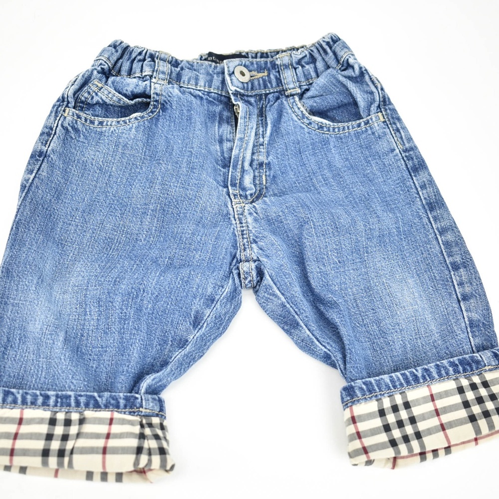BURBERRY Blue Denim & "Nova Check" Pants
